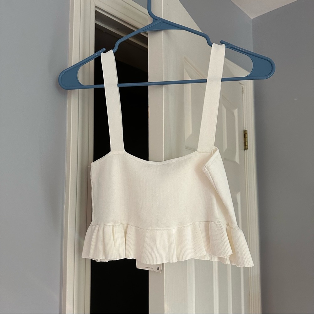 Zara white crop top